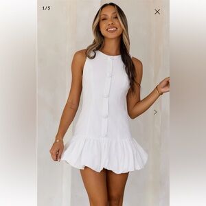 Hello Molly CRYSTAL LIGHTS BUBBLE MINI DRESS WHITE sz Small NWT